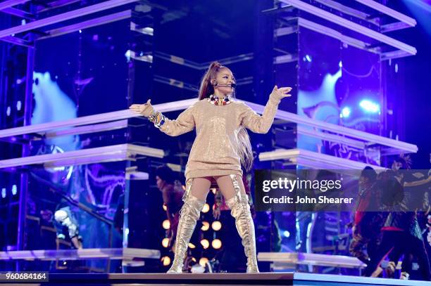 Recording artist Janet Jackson performs onstage during the 2018 Billboard Music Awards at MGM Grand Garden Arena on May 20, 2018 in Las Vegas, Nevada.