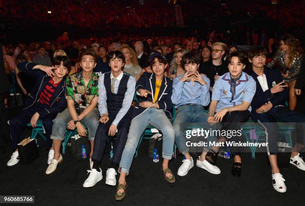 Musical group BTS attends the 2018 Billboard Music Awards at MGM Grand Garden Arena on May 20, 2018 in Las Vegas, Nevada.