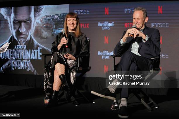 Costume designer Cynthia Summers and Director/production designer Bo Welch speak onstage at the Time Warp Crafts Panel at Netflix FYSEE on May 20,...