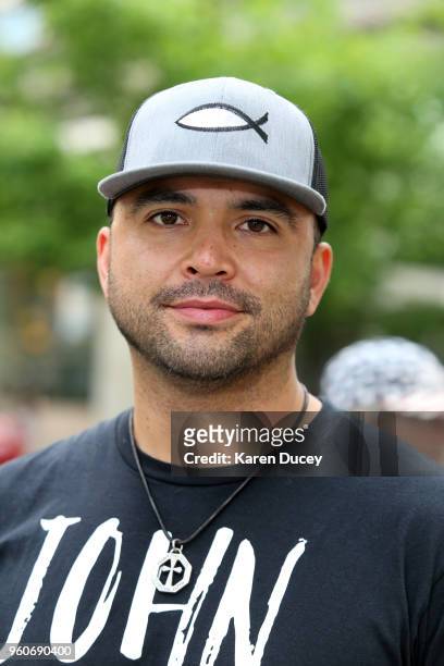 Joey Gibson, leader of the Patriot Prayer group, holds a guns rights rally on May 20, 2018 in Seattle, Washington. Gibson is running for US Senate as...
