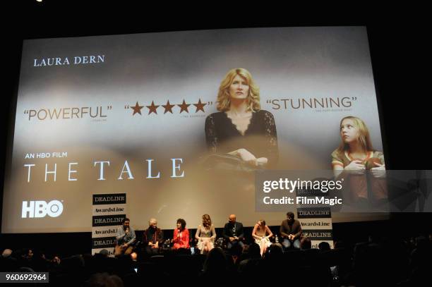 Ellen Burstyn, Jennifer Fox, Laura Dern, Common, Isabelle Nelisse and Jason Ritter attend FYC Screening of HBO's Film THE TALE at the Landmark...