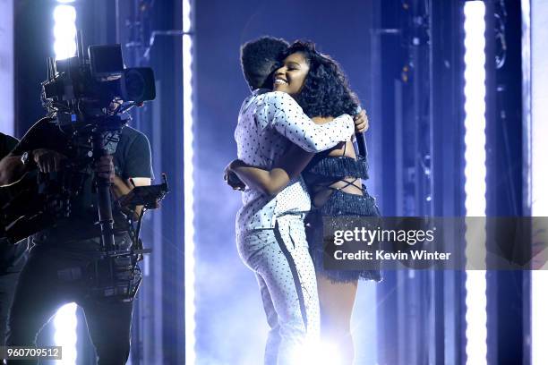 Recording artists Khalid and Normani perform onstage during the 2018 Billboard Music Awards at MGM Grand Garden Arena on May 20, 2018 in Las Vegas,...