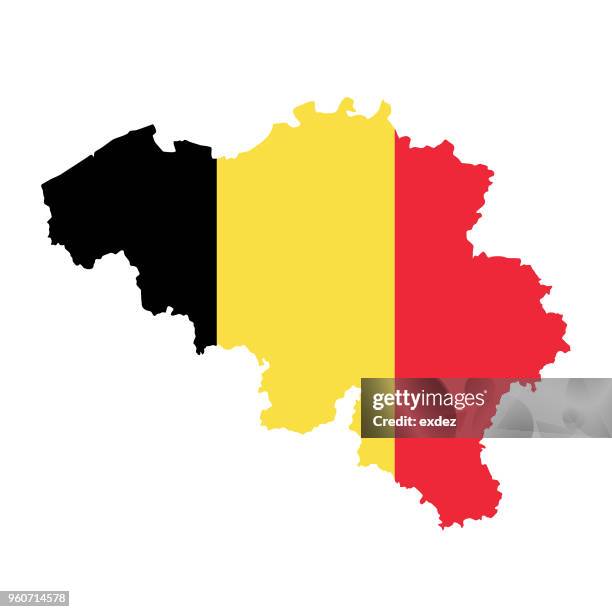 belgium flag map - belgium stock illustrations