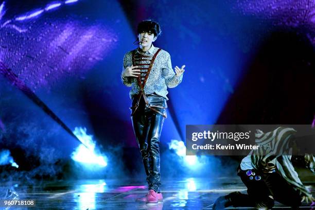 Music group BTS performs onstage during the 2018 Billboard Music Awards at MGM Grand Garden Arena on May 20, 2018 in Las Vegas, Nevada.