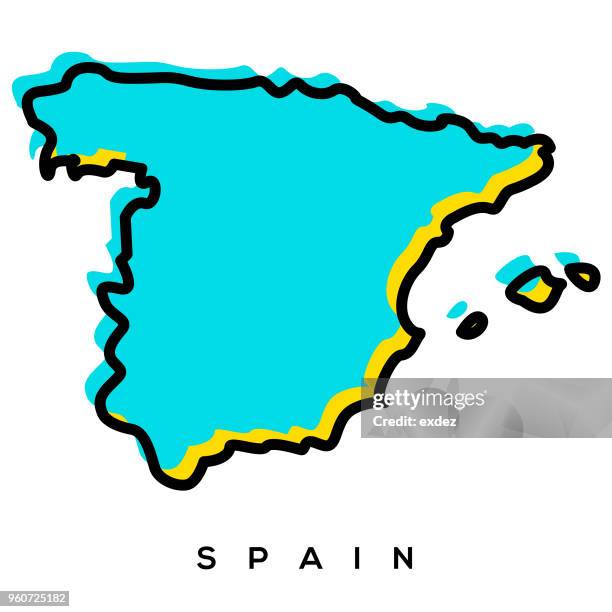 ilustraciones, imágenes clip art, dibujos animados e iconos de stock de mapa de españa - españa mapa