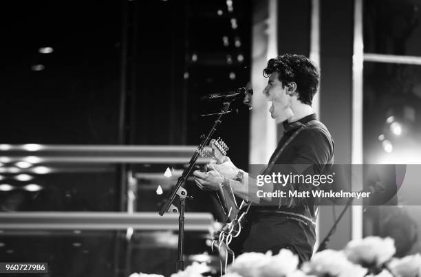 Recording artist Shawn Mendes performs onstage during the 2018 Billboard Music Awards at MGM Grand Garden Arena on May 20, 2018 in Las Vegas, Nevada.