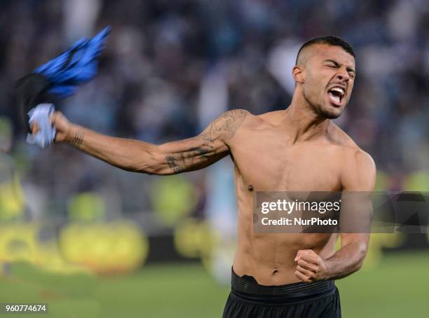 Alcantara Rafinha celebrates the victory after the Italian Serie A football match between S.S. Lazio and F.C. Inter at the Olympic Stadium in Rome,...