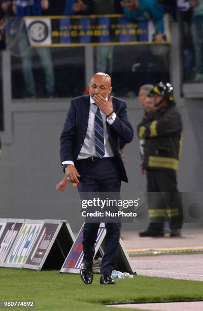 Luciano Spalletti during the Italian Serie A football match between S.S. Lazio and F.C. Inter at the Olympic Stadium in Rome, on may 20, 2018.