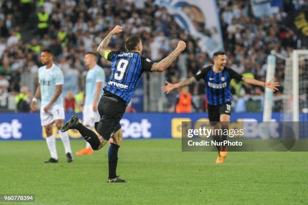 Mauro Icardi during serie A between SS Lazio v FC Internazionale in Rome, on May 20, 2018.