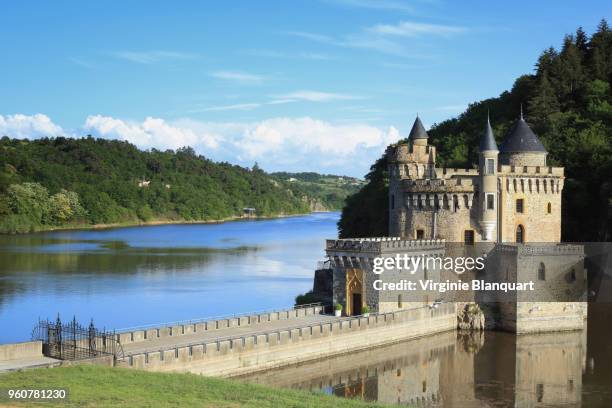 château de la roche on a sunny day of spring, loire valley, france. may 19, 2018 - loire valley spring stock pictures, royalty-free photos & images