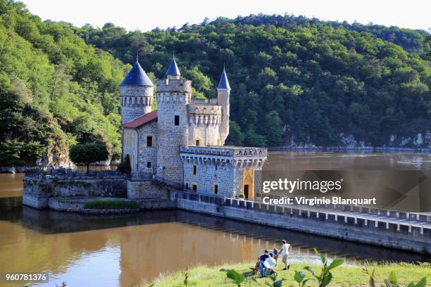 château de la roche on a sunny day of spring, loire valley, france. may 19, 2018 - loire valley spring stock pictures, royalty-free photos & images