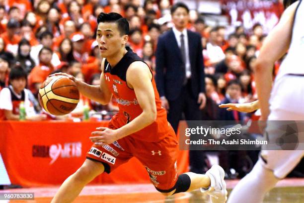 Yuki Togashi of Chiba Jets in action during the B.League Championship semi final game 2 between Chiba Jets and Ryukyu Golden Kings at Funabashi Arena...