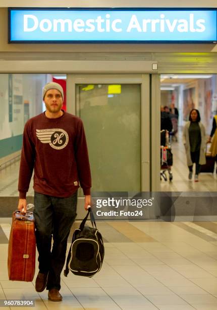 Murder accused Henri van Breda during his arrival at the Cape Town International Airport on May 17, 2018 in Cape Town, South Africa. Van Breda,...