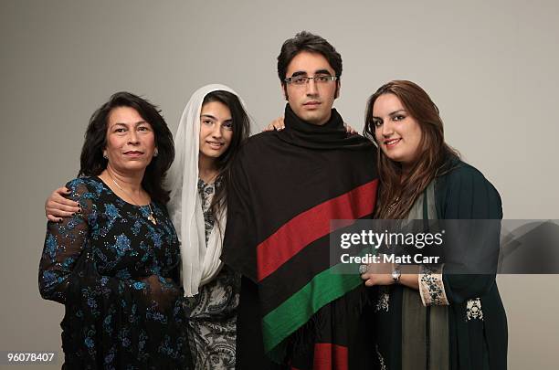 Sanam Bhutto, Aseefa Bhutto Zardari, Bilawal Bhutto Zardari and Bakhtawar Bhutto Zardari pose for a portrait during the 2010 Sundance Film Festival...