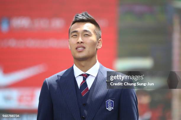 Kim Shin-Wook of South Korea attends the sending off ceremony for FIFA World Cup Russia 2018 at Seoul City Hall on May 21, 2018 in Seoul, South Korea.