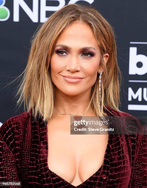 Jennifer Lopez arrives at the 2018 Billboard Music Awards at MGM Grand Garden Arena on May 20, 2018 in Las Vegas, Nevada.