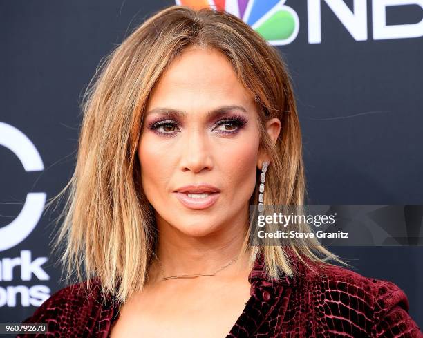 Jennifer Lopez arrives at the 2018 Billboard Music Awards at MGM Grand Garden Arena on May 20, 2018 in Las Vegas, Nevada.