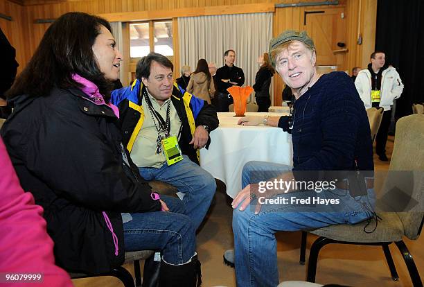 Barabara Ponce, Steve Center and Sundance Institute President and Founder Robert Redford attend the Director's Brunch during the 2010 Sundance Film...