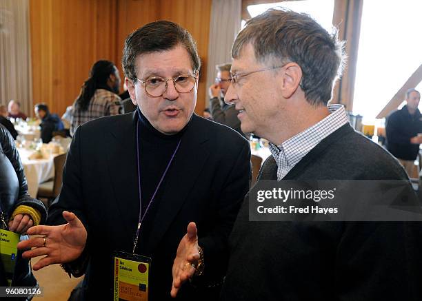 Ian Calderon and Bill Gates attend the Director's Brunch during the 2010 Sundance Film Festival a Sundance Resort on January 23, 2010 in Park City,...