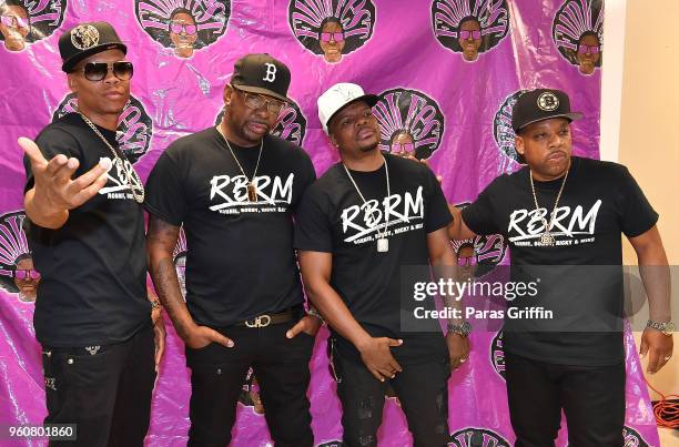 Ronnie DeVoe, Bobby Brown, Ricky Bell and Michael Bivins of RBRM attend 2018 Funk Fest Tour at Wolf Creek Amphitheater on May 20, 2018 in Atlanta,...