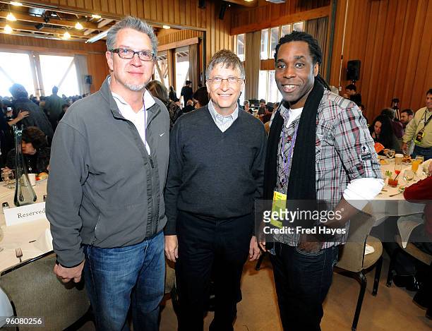 Michael Cain, Bill Gates and James Faust attend the Director's Brunch during the 2010 Sundance Film Festival a Sundance Resort on January 23, 2010 in...
