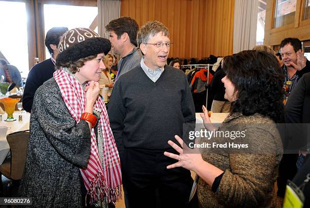 Cara Mertes, Bill Gates and Jennifer Arnold attend the Director's Brunch during the 2010 Sundance Film Festival a Sundance Resort on January 23, 2010...