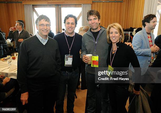 Bill Gates, Mark Bailey, Gerg Barker and Rory Kennedy attend the Director's Brunch during the 2010 Sundance Film Festival a Sundance Resort on...