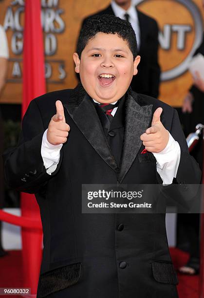 Actor Rico Rodriguez arrives at the 16th Annual Screen Actors Guild Awards held at The Shrine Auditorium on January 23, 2010 in Los Angeles,...