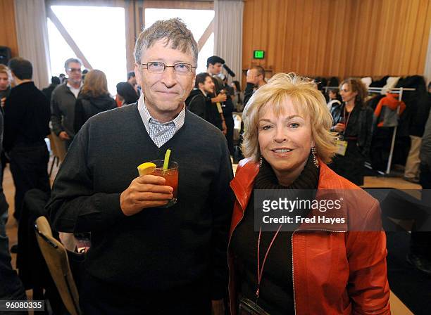 Bill Gates and Pat Mitchell attend the Director's Brunch during the 2010 Sundance Film Festival a Sundance Resort on January 23, 2010 in Park City,...
