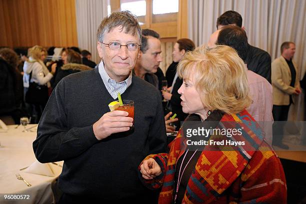 Bill Gates and Pat Mitchell attend the Director's Brunch during the 2010 Sundance Film Festival a Sundance Resort on January 23, 2010 in Park City,...