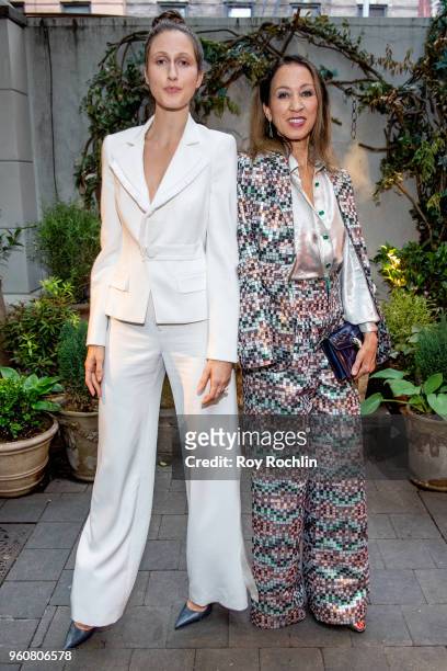 Anna Cleveland and Pat Cleveland attend The Cinema Society with OWN host the 'Queen Sugar' garden cocktail party at Laduree Soho on May 20, 2018 in...