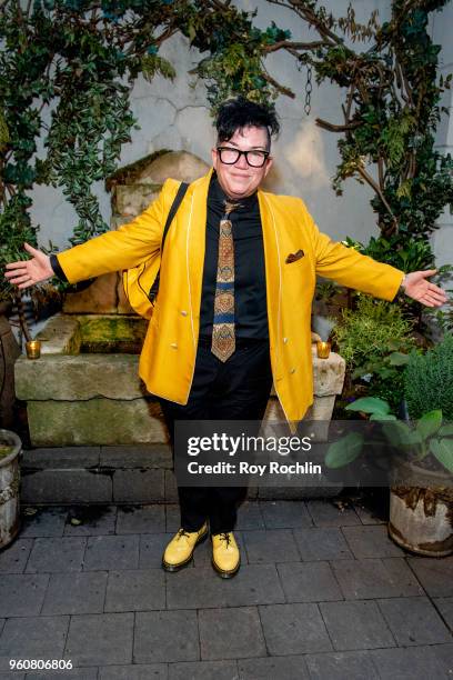 Lea DeLaria attends The Cinema Society with OWN host the 'Queen Sugar' garden cocktail party at Laduree Soho on May 20, 2018 in New York City.