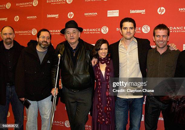 Writer Scott Seeke, Michael Barker, actor Bill Murray, Beth Edgeman, director Aaron Schneider and actor Lucas Black attends the "Get Low" premiere...