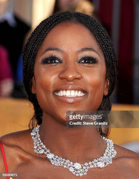 Actress Rutina Wesley arrives at the 16th Annual Screen Actors Guild Awards held at The Shrine Auditorium on January 23, 2010 in Los Angeles,...