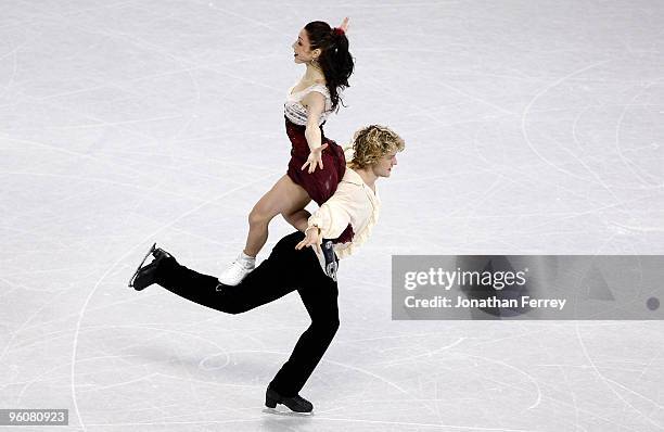 Meryl Davis and Charlie White skate during the free dance en route to winning the gold medal at the US Figure Skating Championships at Spokane Arena...