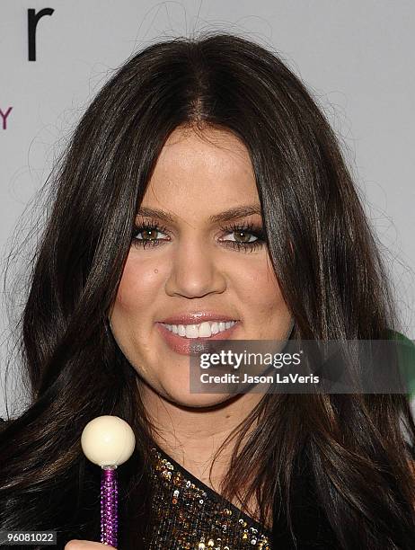 Khloe Kardashian attends the launch of Mel B's Sugar Factory Couture Lollipop series at Guys and Dolls Lounge on January 19, 2010 in Los Angeles,...