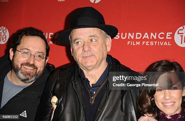 Michael Barker, actor Bill Murray and Beth Edgeman attend the "Get Low" premiere during the 2010 Sundance Film Festival at Eccles Center Theatre on...