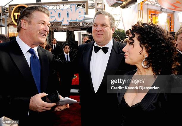 Actors Alec Balwin, Jeff Garland and Susie Essman arrives at the 16th Annual Screen Actors Guild Awards held at the Shrine Auditorium on January 23,...