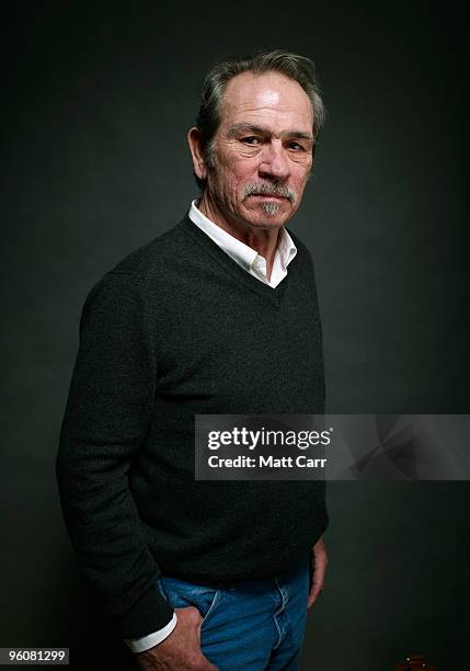 Actor Tommy Lee Jones poses for a portrait during the 2010 Sundance Film Festival held at the Getty Images portrait studio at The Lift on January 23,...