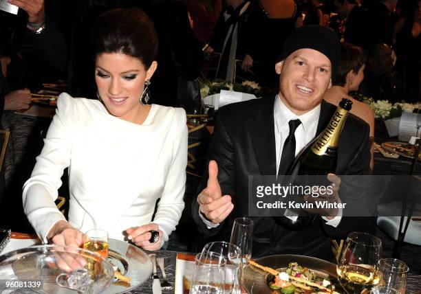 Actress Jennifer Carpenter and actor Michael C. Hall attends the16th Annual Screen Actors Guild Awards cocktail reception held at the Shrine...