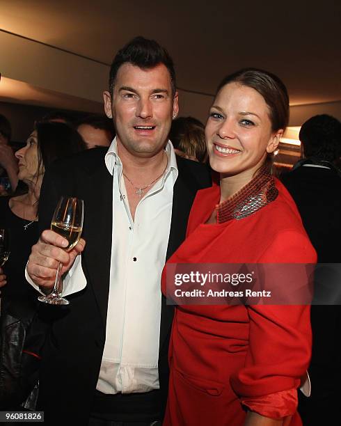 Designer Michael Michalsky and actress Jessica Schwarz attend the Michalsky Style Night during the Mercedes-Benz Fashion Week Berlin Autumn/Winter...