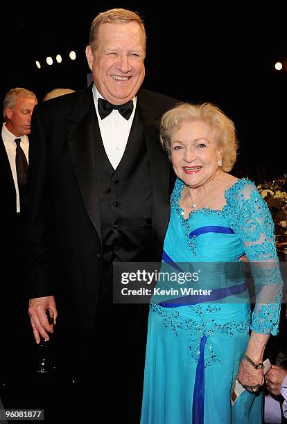 President Ken Howard and Actress Betty White attend the16th Annual Screen Actors Guild Awards cocktail reception held at the Shrine Auditorium on...
