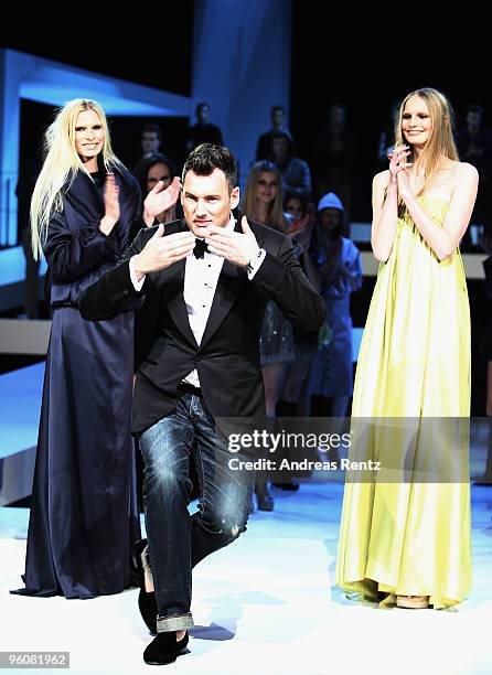 Designer Michael Michalsky gestures during his fashion show at the Michalsky Style Night during the Mercedes-Benz Fashion Week Berlin Autumn/Winter...