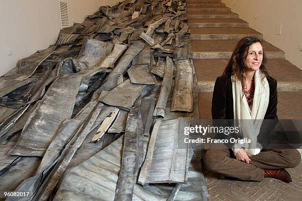 Italian artist Beatrice Caracciolo poses during the opening exhibition 'Beatrice Caracciolo - Tumulti' on January 23, 2010 in Rome, Italy.