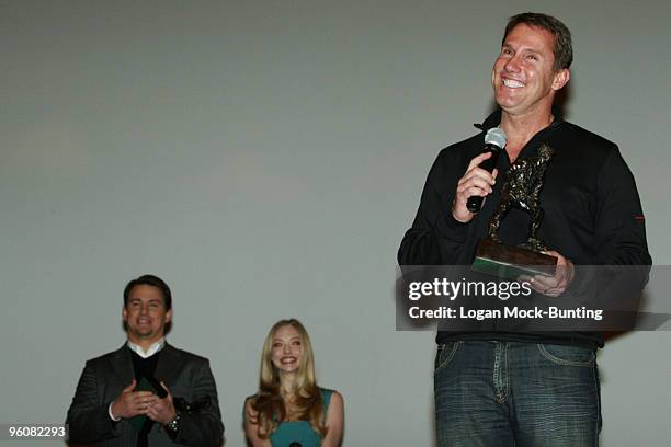 Channing Tatum, Amanda Seyfried, and Nicholas Sparks attend the "Dear John" Fort Bragg Premiere at Fort Bragg's York Theater on January 23, 2010 in...