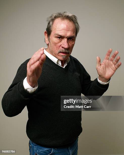 Actor Tommy Lee Jones poses for a portrait during the 2010 Sundance Film Festival held at the Getty Images portrait studio at The Lift on January 23,...
