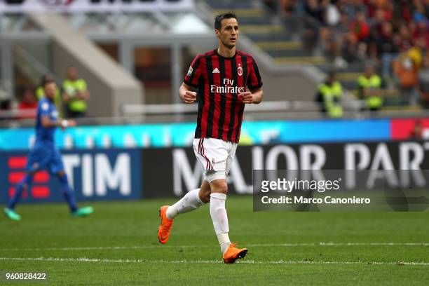 Nikola Kalinic of AC Milan during the Serie A football match between AC Milan and Acf Fiorentina Ac Milan wins 5-1 over Acf Fiorentina.