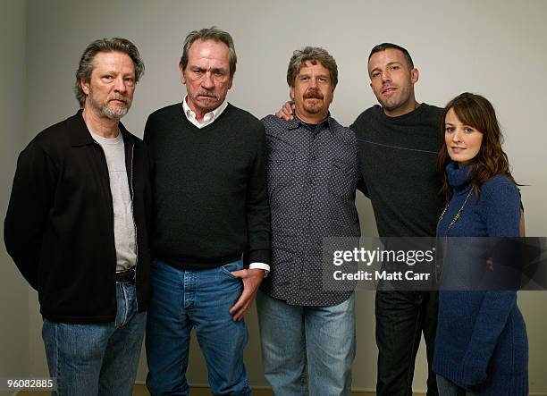 Actors Chris Cooper, Tommy Lee Jones, director John Wells, actor Ben Affleck and actress Rosemarie DeWitt pose for a portrait during the 2010...