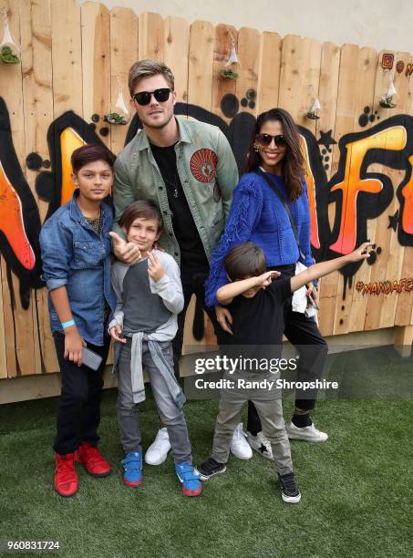 Jathan Vaughan, Cavan Vaughan, Actor Greg Vaughan, Landan Vaughan and Model Touriya Haoud-Vaughan attend MANDAFEST Mandla Morris' 13th Birthday...