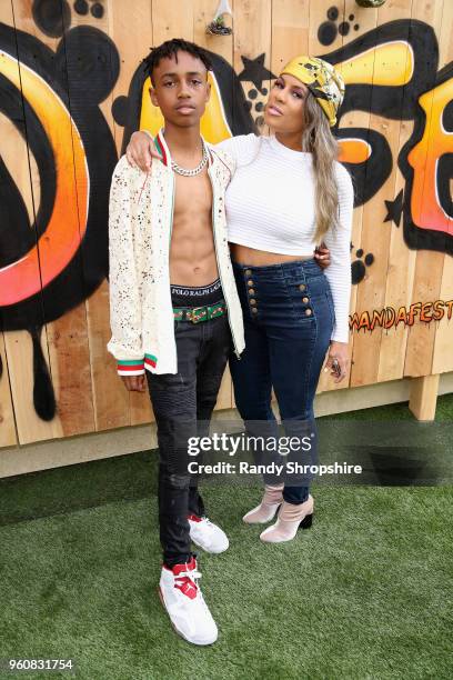 Mandla Morris and Kai Millard attend MANDAFEST Mandla Morris' 13th Birthday Celebration on May 20, 2018 in Calabasas, California.